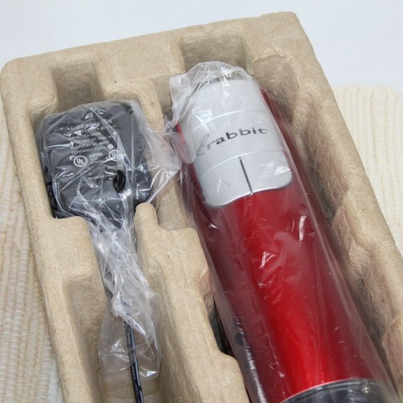 ELECTRIC RABBIT RECHARGEABLE CORKSCREW w/BUILT-IN FOIL CUTTER RED METROKANE - Picture 9 of 10